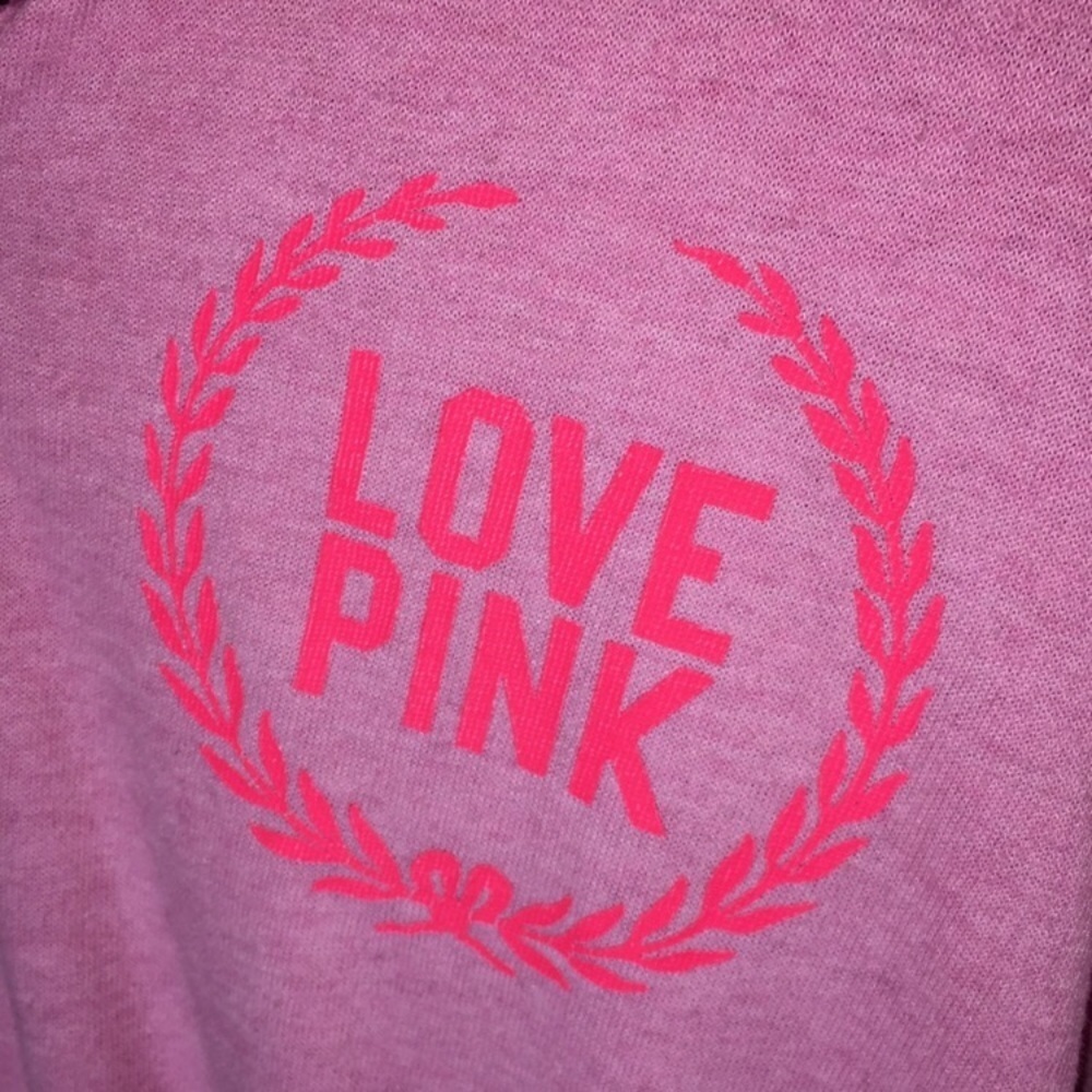 Victoria’s Secret PINK quarter zip sweatshirt pink in color size large sweatshir - Picture 3 of 8